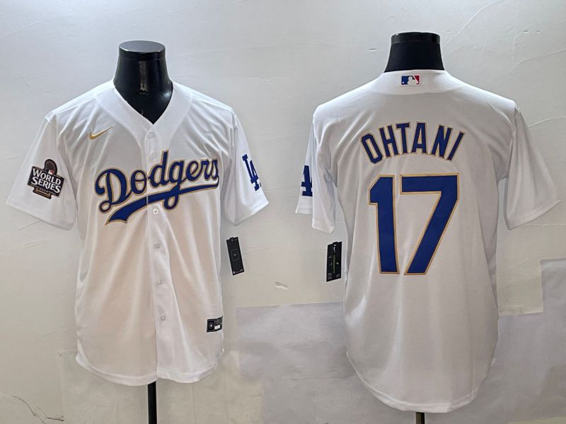 Men Los Angeles Dodgers #17 Ohtani White Blue Game 2025 Nike MLB Jersey style 40210->los angeles dodgers->MLB Jersey